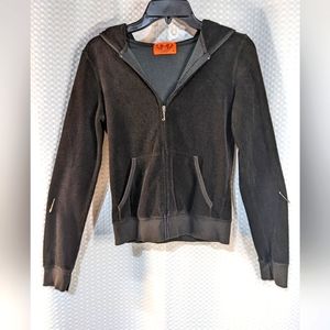 Juicy couture terry cloth jacket top black hoodie S